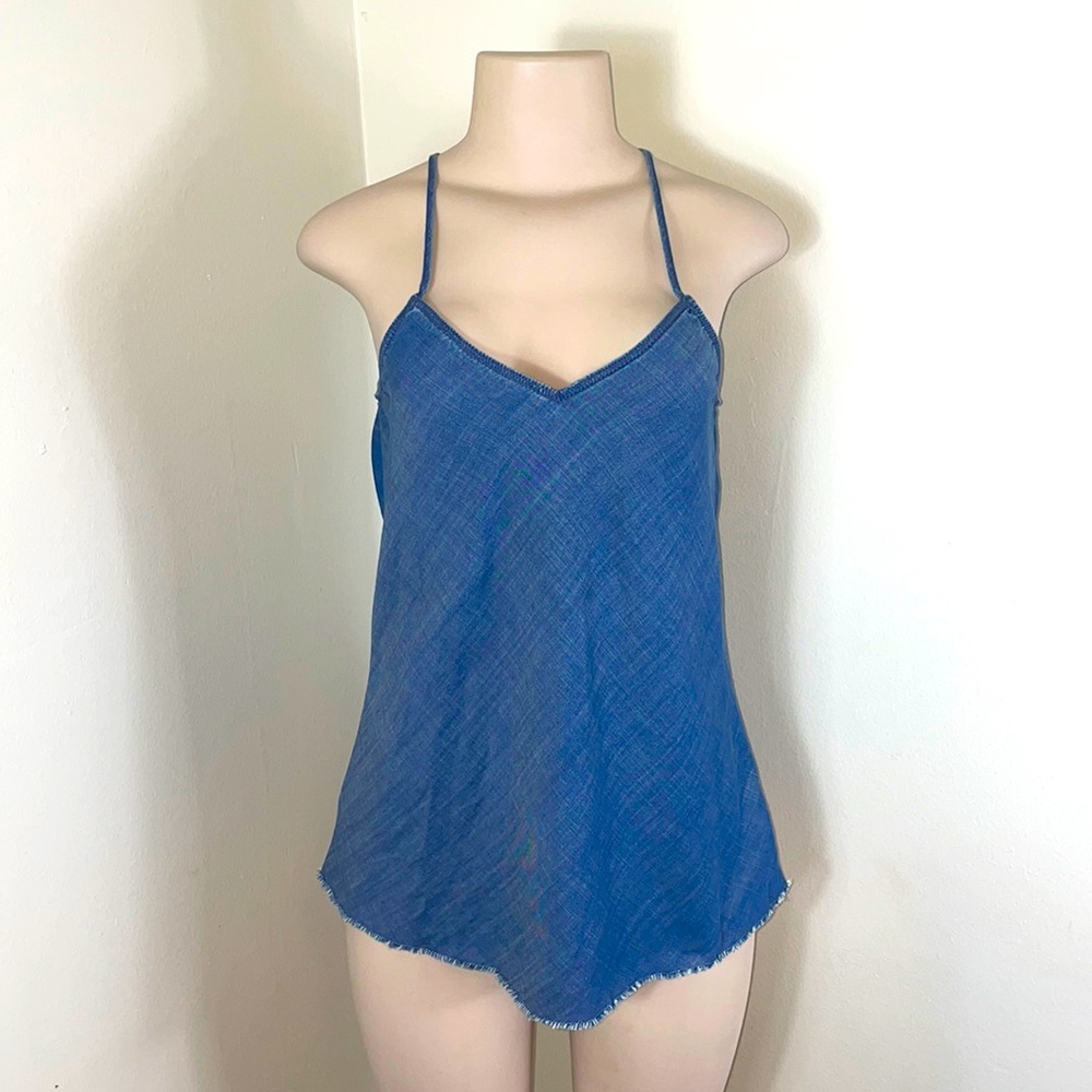 Lou & Grey Blue Jean Denim Spaghetti Strap TankTop